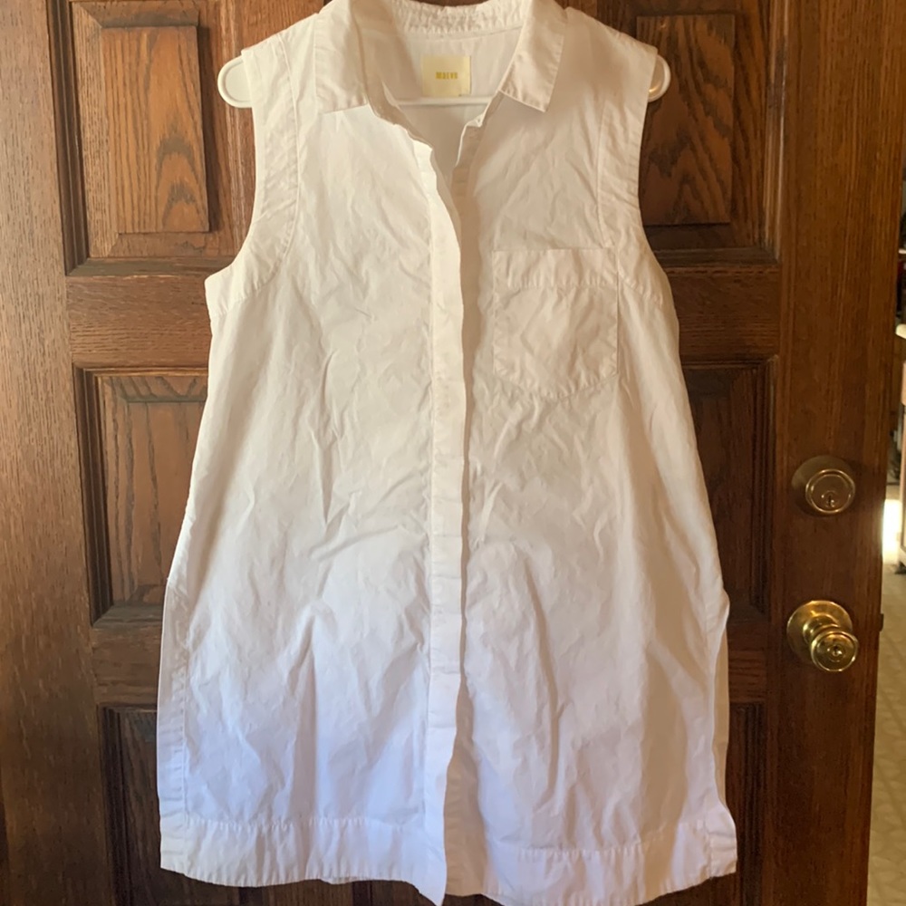 White Button Down Summer Dress - Maeve (Anthropologie) - Size 12